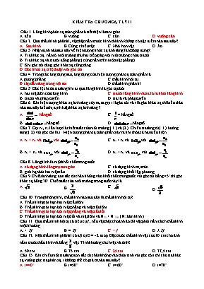 Đề kiểm tra Chương 6+7 môn Vật lý Lớp 11